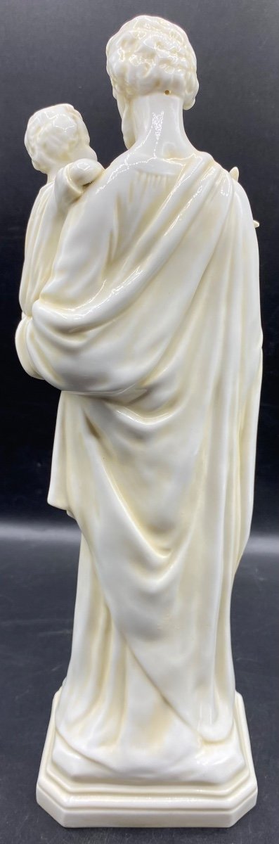 Sujet Religieux Saint Joseph Et L’enfant Porcelaine De Saxe Vers 1930-photo-3