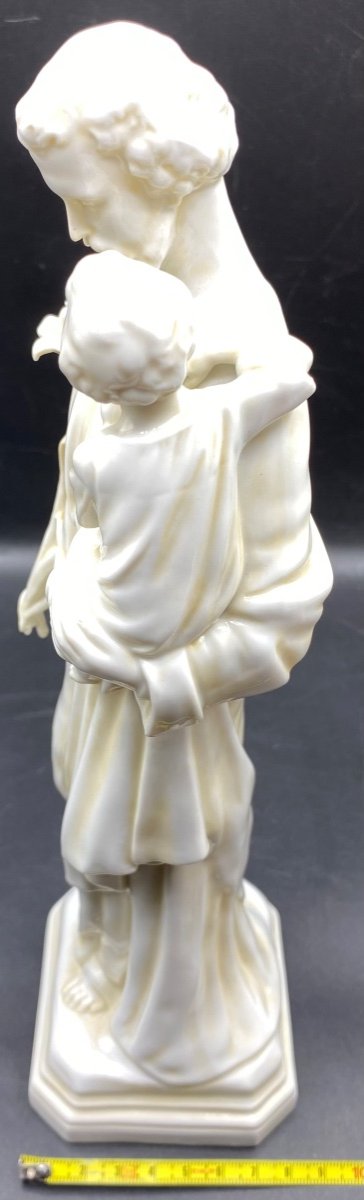 Sujet Religieux Saint Joseph Et L’enfant Porcelaine De Saxe Vers 1930-photo-7