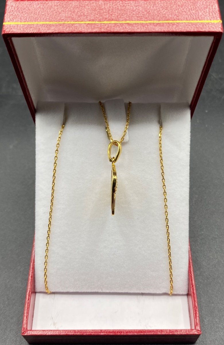 French Gold Plated And Zirconium Oxide Pendant Circa 1960/70-photo-2