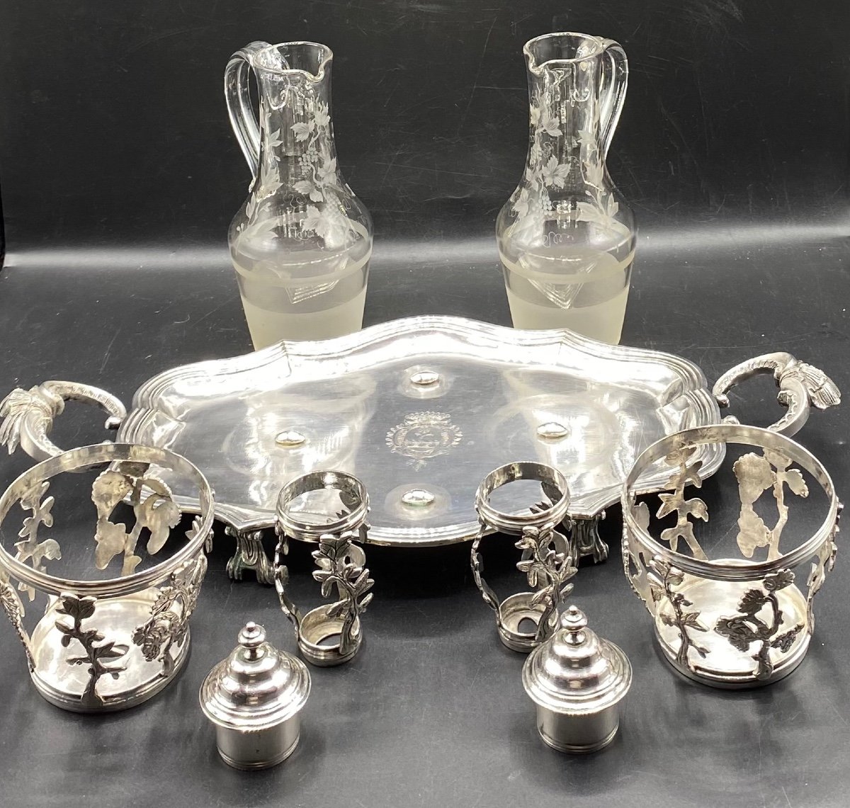 Vinegar Bowl In Sterling Silver And Perpignan Crystal Circa 1760/65 By Antoine Tarbal-photo-4