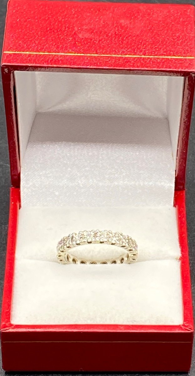 French White Gold And Diamond Wedding Ring From The 1970s/80s-photo-3