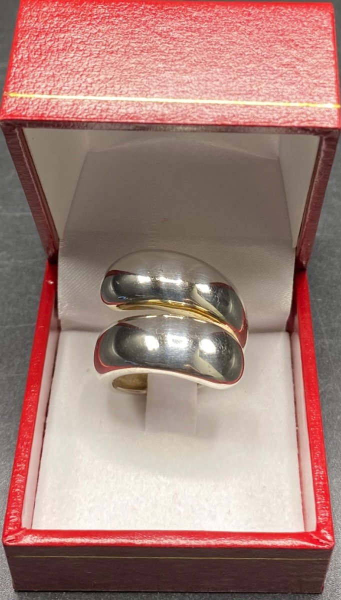 Bague Mixte En Argent Massif Européenne Vers 1970