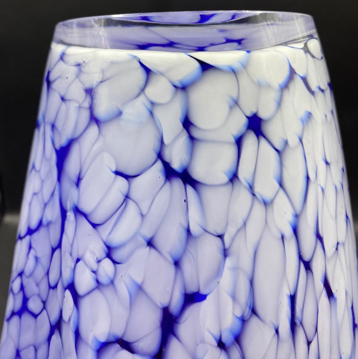 Murano Multi-layered Blown Glass Handkerchief Vase Circa 1970-photo-3