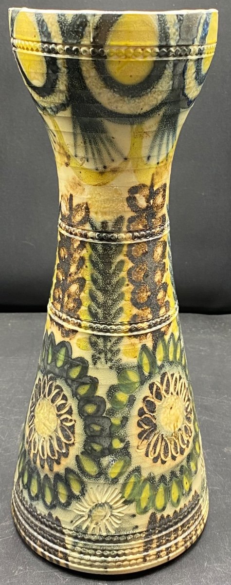 Vase En Terre Cuite émaillée Par Joël Courjoulle De Septembre 1970  Et Keraluc