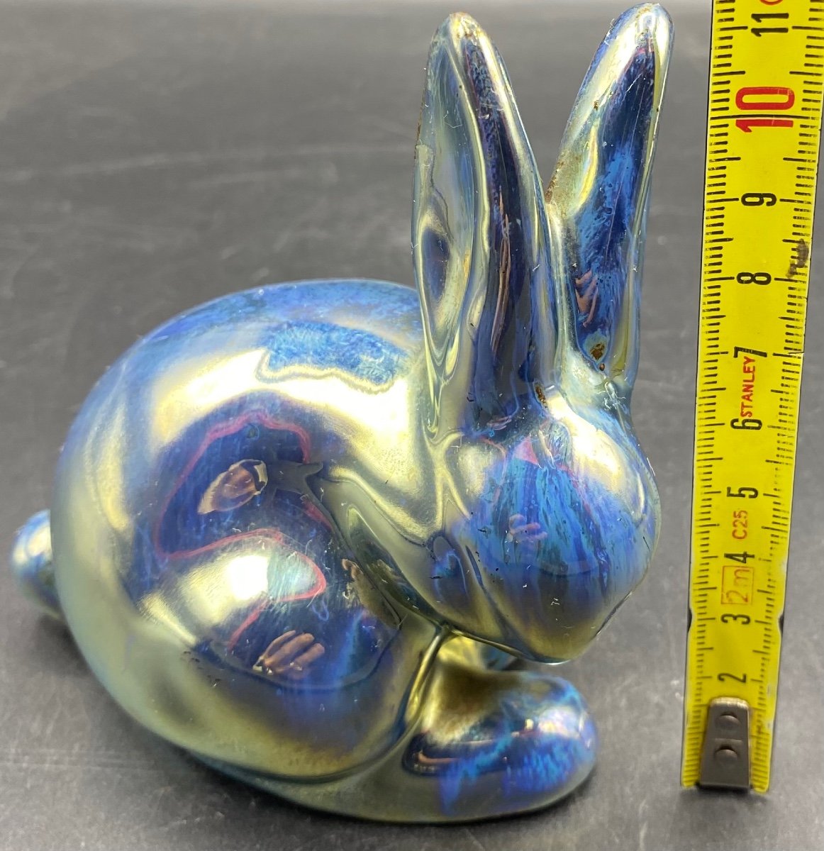 Rabbit Subject In Stoneware And Metallic Enamel From Rambervillers Circa 1900-photo-3