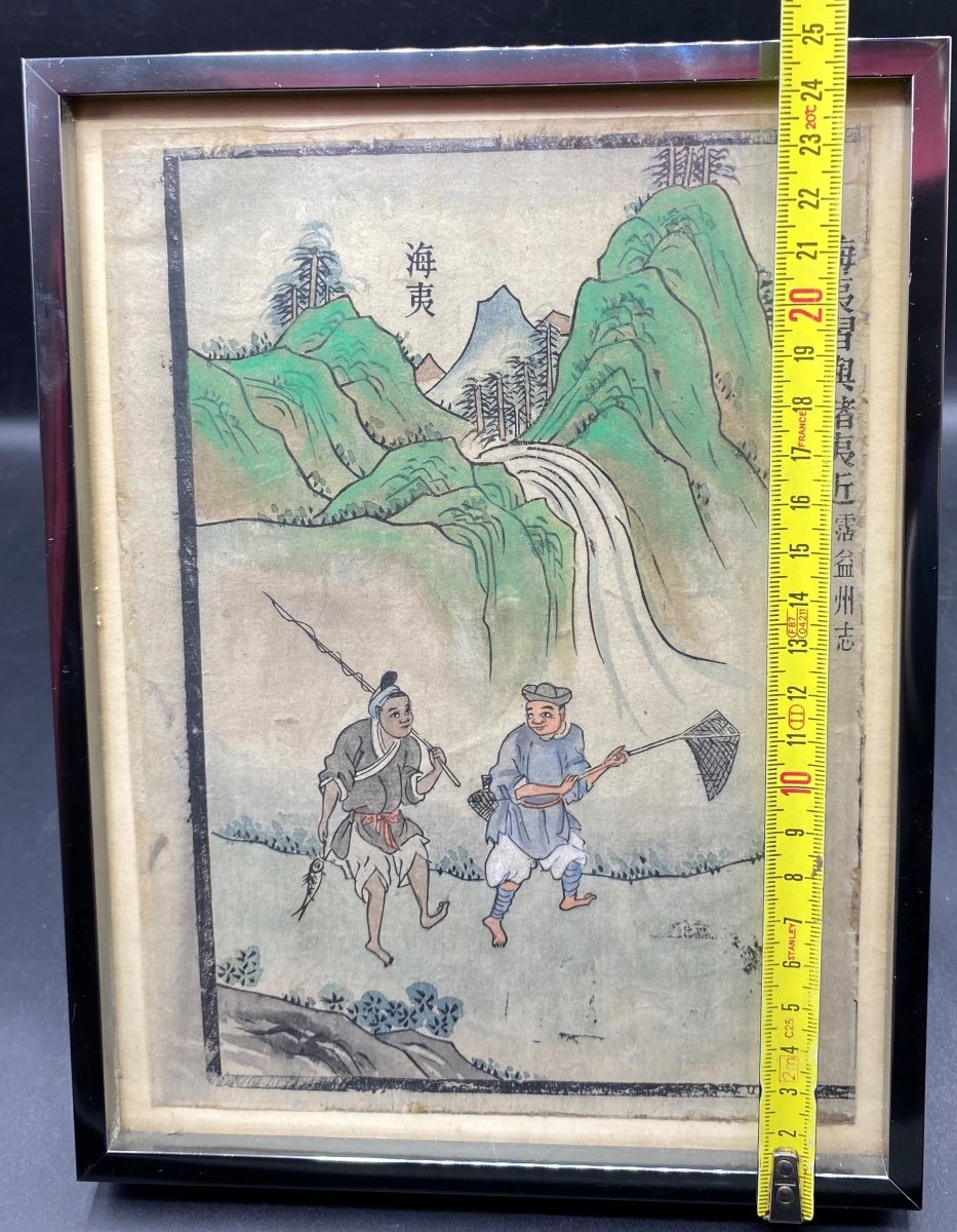 Chinese Ink And Watercolor Drawing On Rice Paper 19th Century Signed Chinese-photo-2