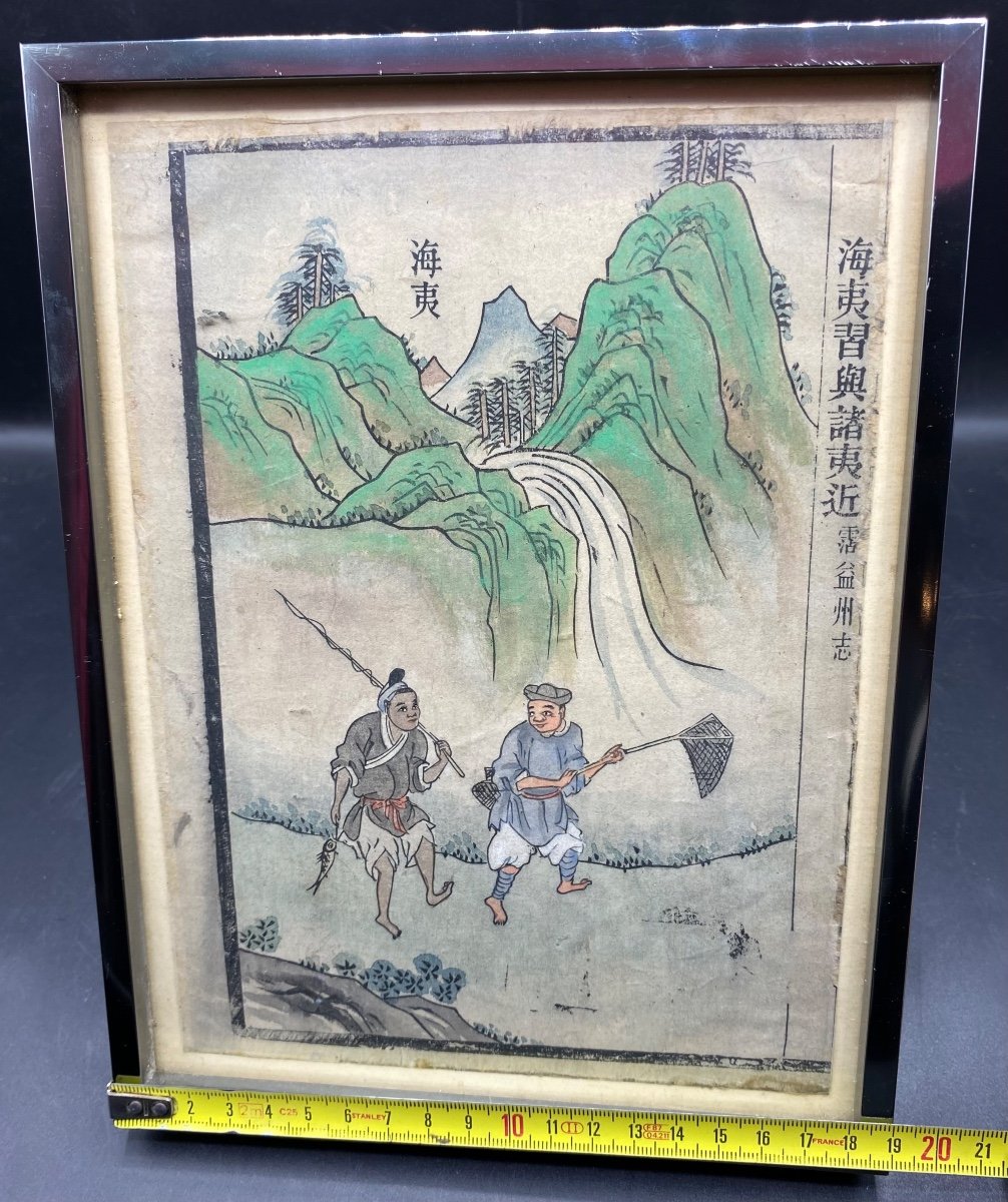 Chinese Ink And Watercolor Drawing On Rice Paper 19th Century Signed Chinese-photo-3