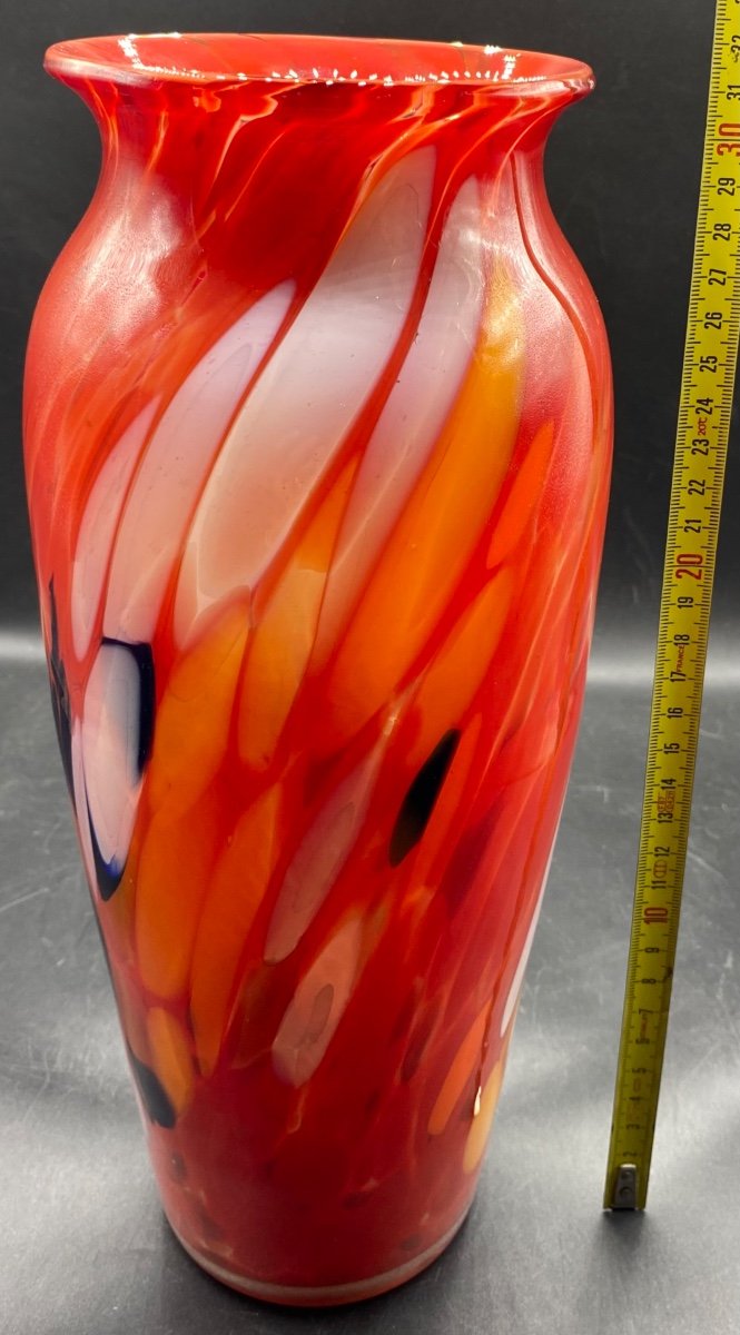 1960s/70s Murano Multi-layered Glass Tall Vase-photo-6