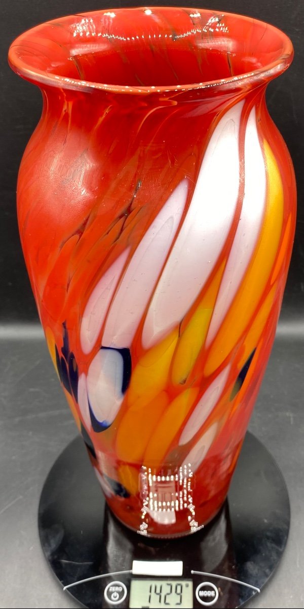 1960s/70s Murano Multi-layered Glass Tall Vase-photo-8