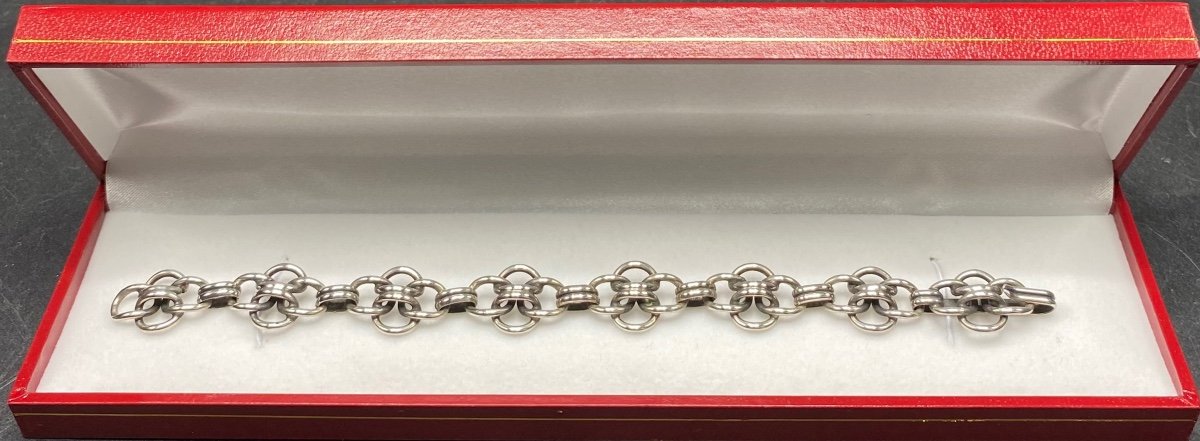 Bracelet Gourmette En Argent Massif Des Années 1930, Européen-photo-2