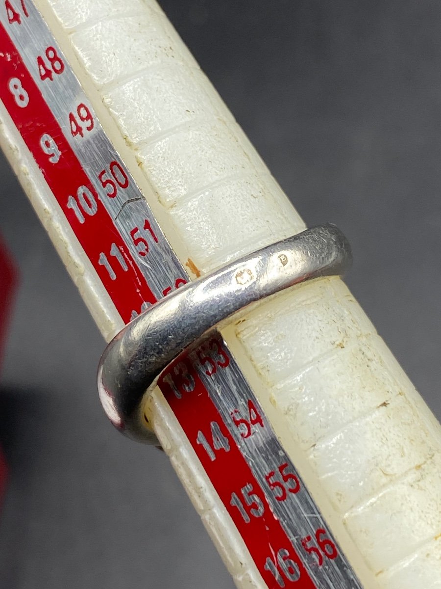 Bague Toi Et Moi En Argent Massif Et Améthystes Taillées En Poire Française Des Années 1930/40-photo-3