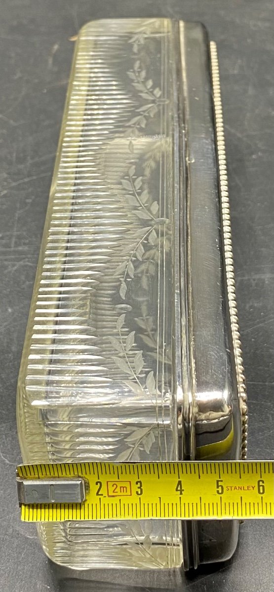 Crystal And Sterling Silver Brush Box Late 19th Century By Lecler And Cie-photo-5