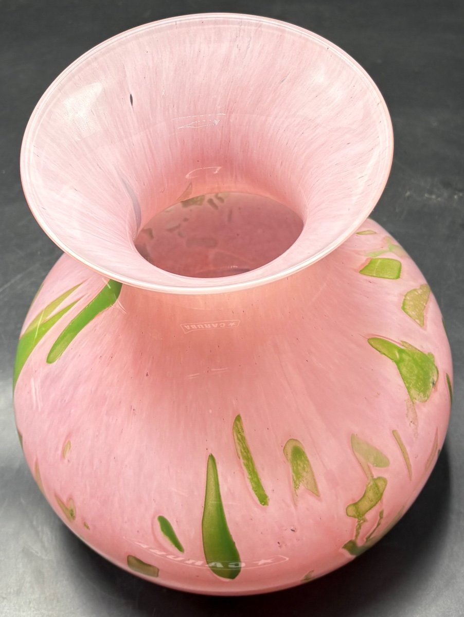 Gros Vase Boule En Verre À Couches Multiples Soufflées De La Rochère Des Années 1950/60