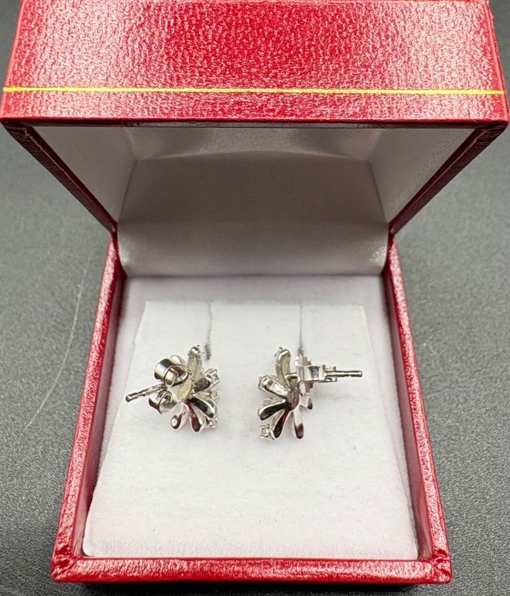 Pair Of 1980s French Oxidized Sterling Silver Stud Earrings-photo-2