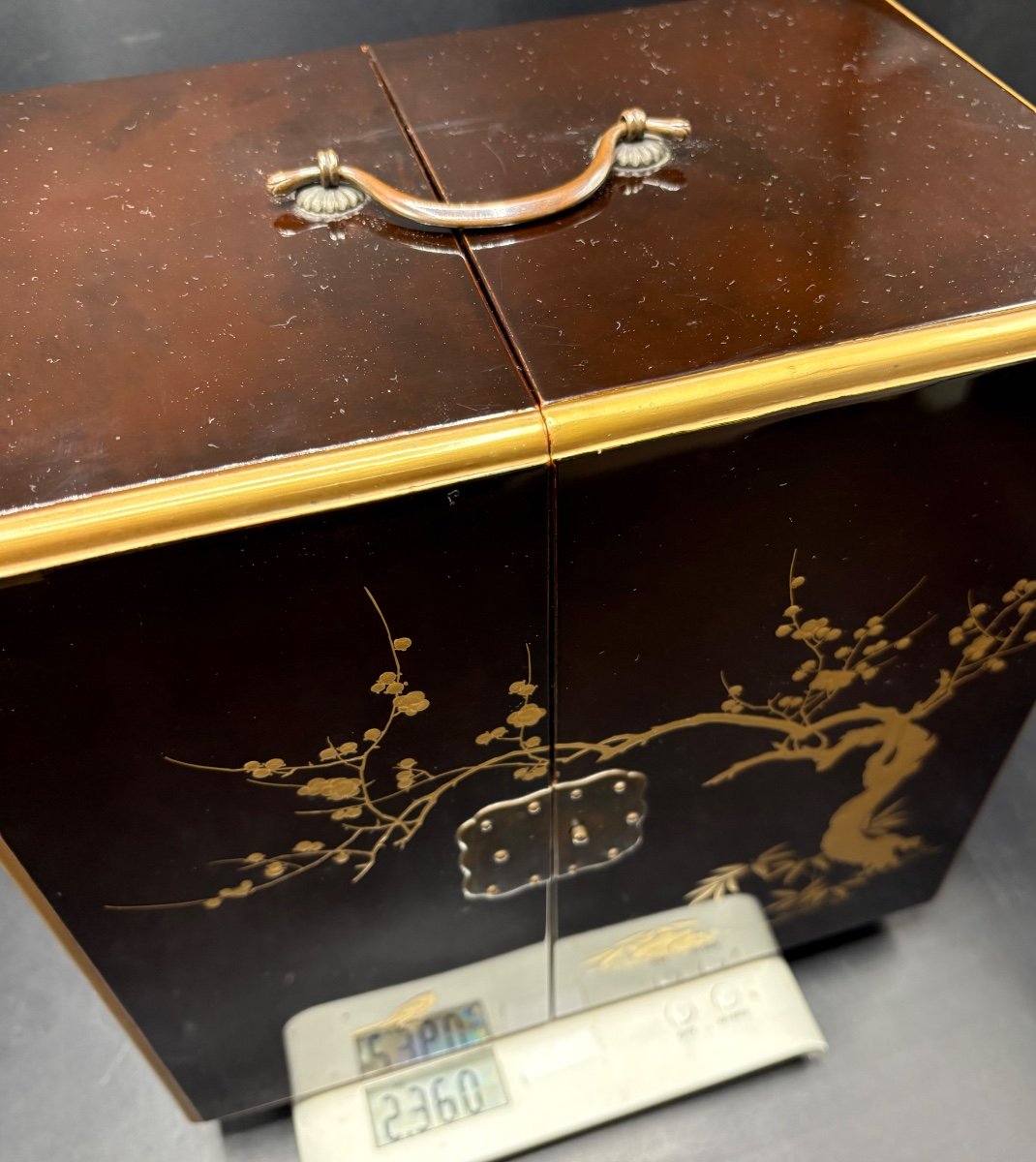 Japanese Lacquered Wood Picnic Box "beko" From The 1900s-photo-8