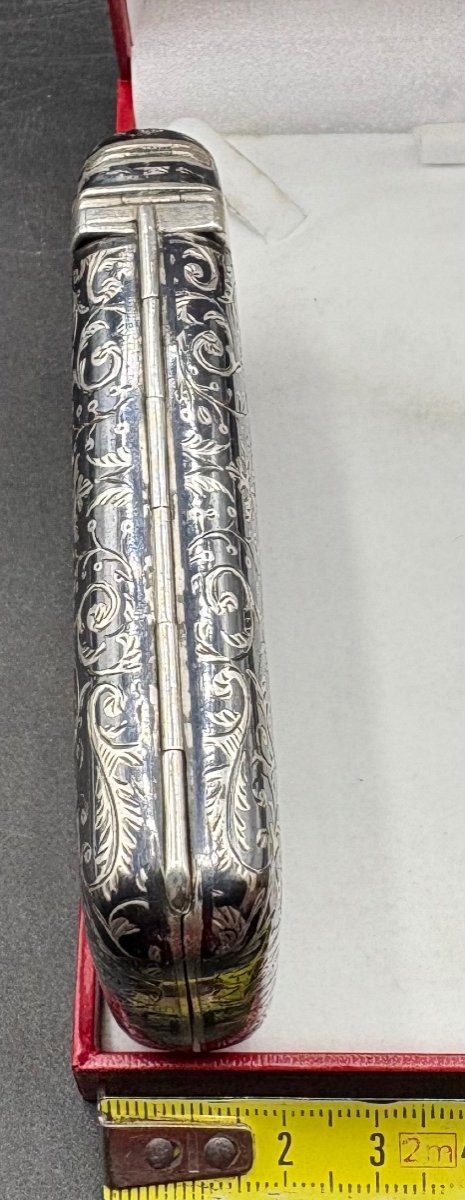 Porte Cigarettes Et Pyrogene En Argent Massif Français Vers 1860/70-photo-5