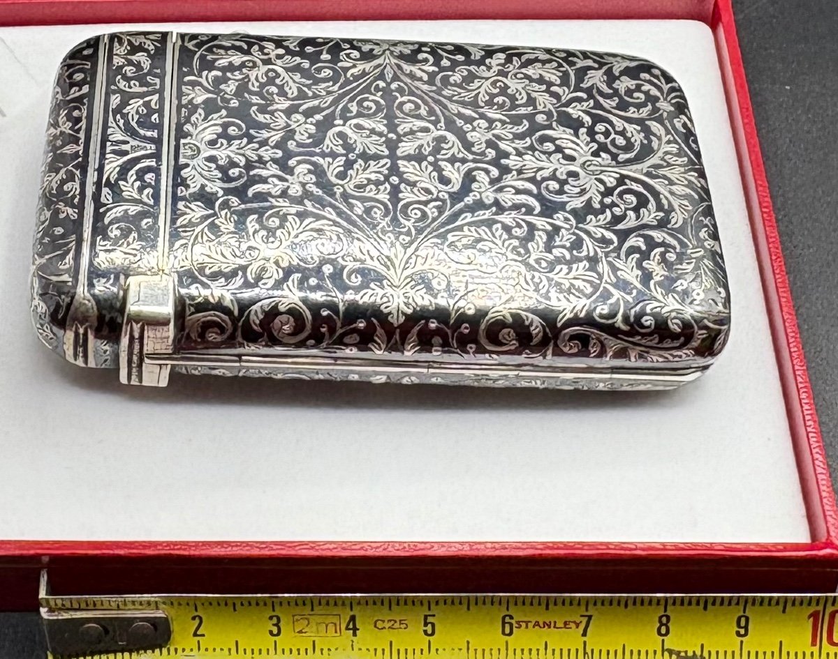 Porte Cigarettes Et Pyrogene En Argent Massif Français Vers 1860/70-photo-6