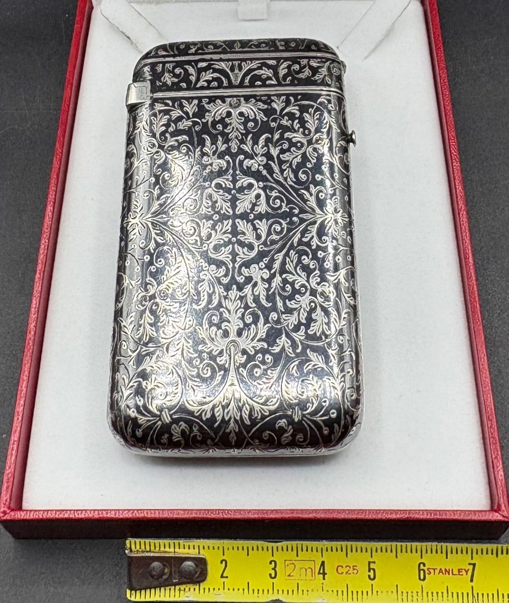 Porte Cigarettes Et Pyrogene En Argent Massif Français Vers 1860/70-photo-7