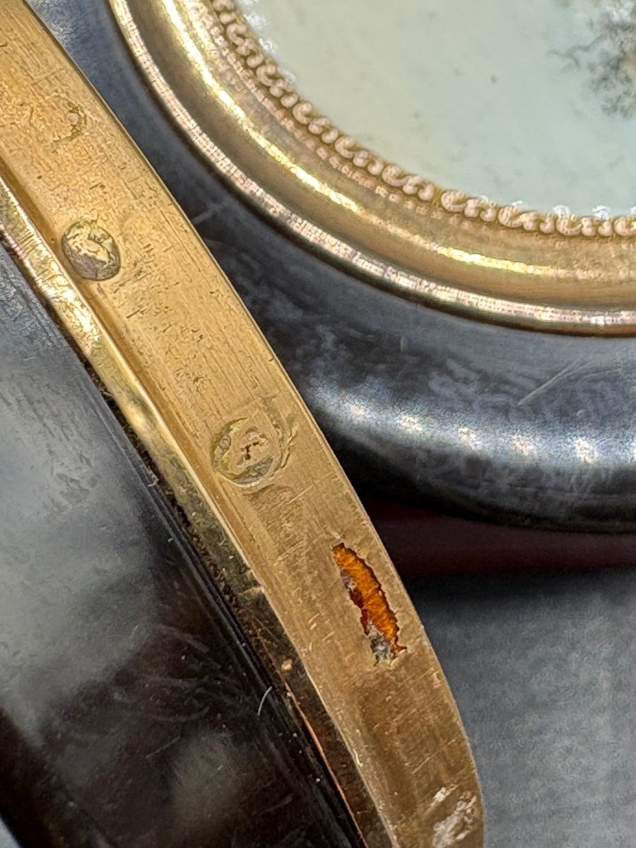 Round Box In Gold Tortoiseshell And French Miniature 1789-1809 Paris -photo-4