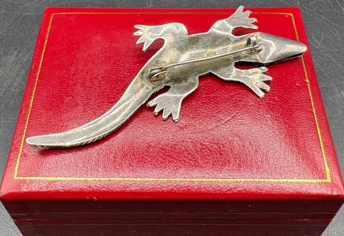 Broche En Argent Massif étrangère Des Années 1960/70-photo-2