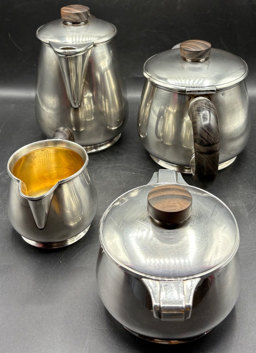 1930s Sterling Silver Coffee And Tea Set By Campenhout-photo-2