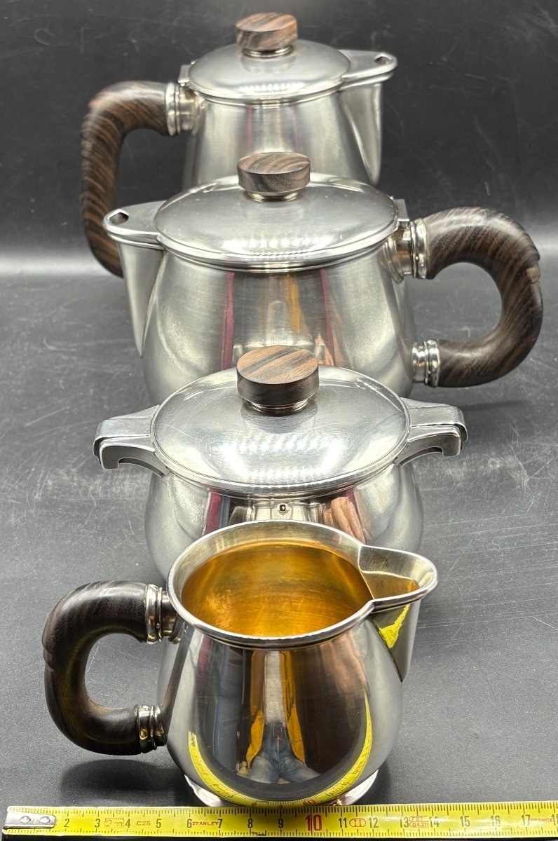 1930s Sterling Silver Coffee And Tea Set By Campenhout-photo-6