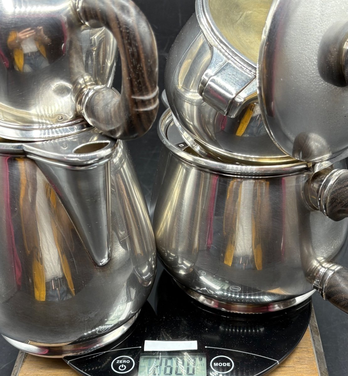 1930s Sterling Silver Coffee And Tea Set By Campenhout-photo-8