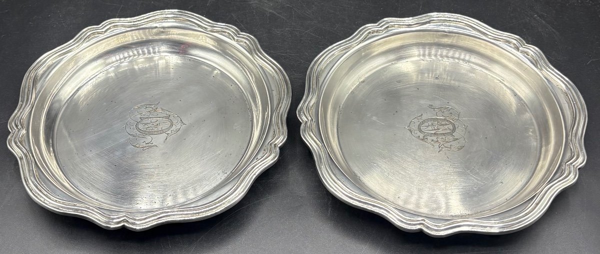 A Pair Of Late 19th Century French Solid Silver Decanter Coasters-photo-2