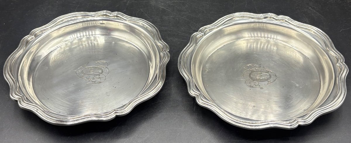 A Pair Of Late 19th Century French Solid Silver Decanter Coasters-photo-3