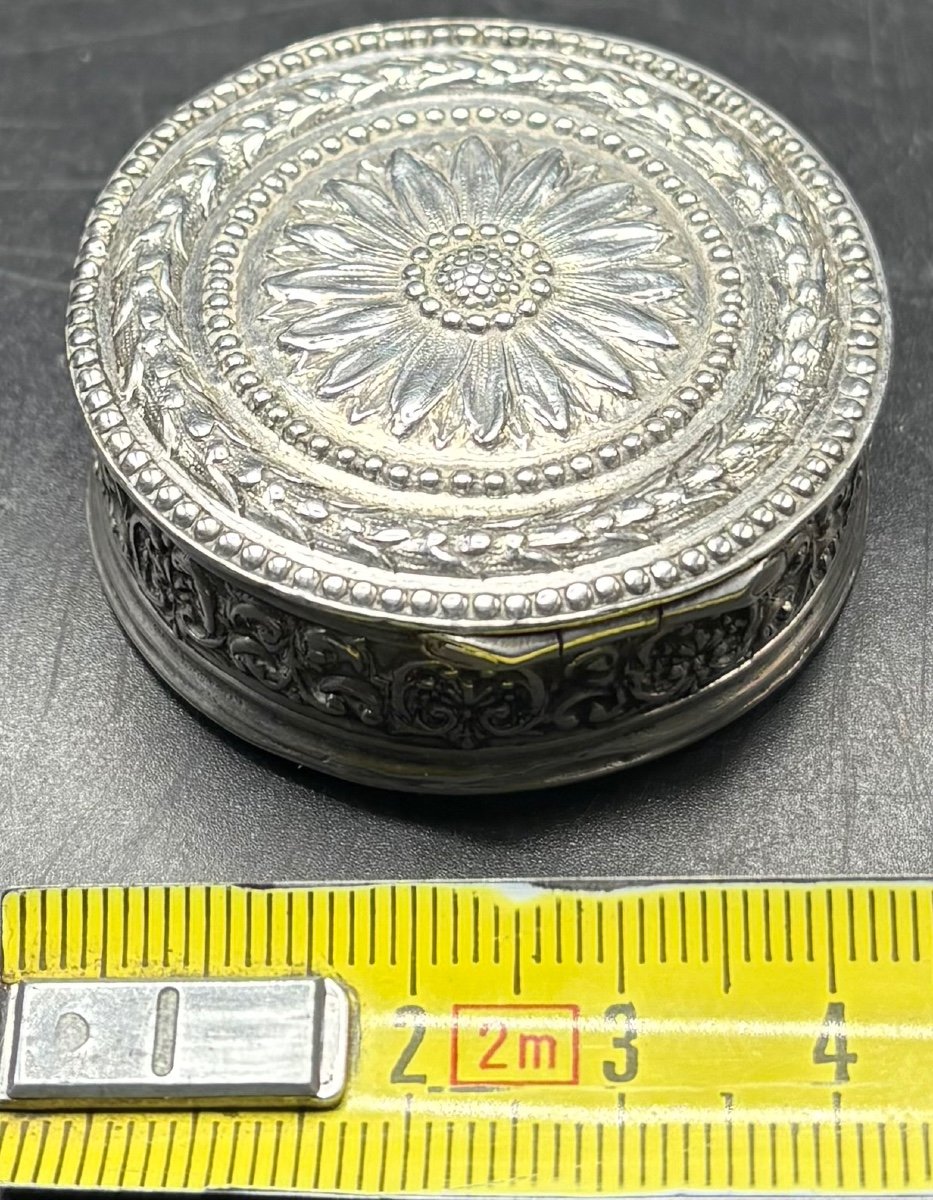 Sterling Silver Pill Box For France Circa 1900-photo-6