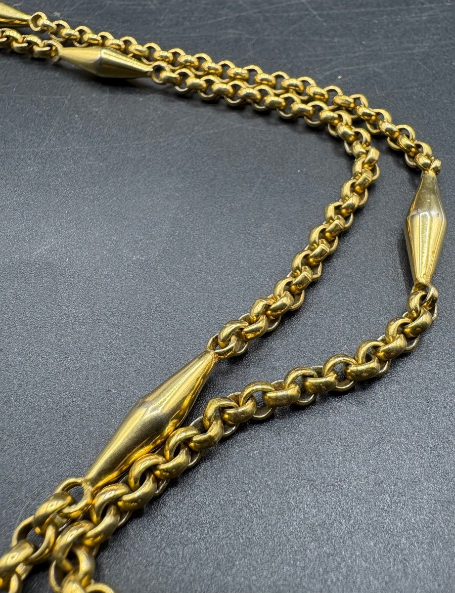 1930s French Gold Plated Necklace Chain-photo-2