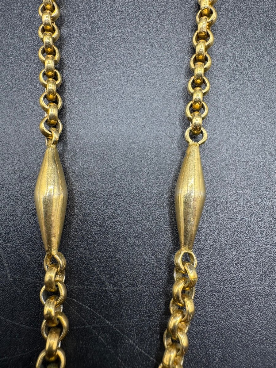 1930s French Gold Plated Necklace Chain-photo-3