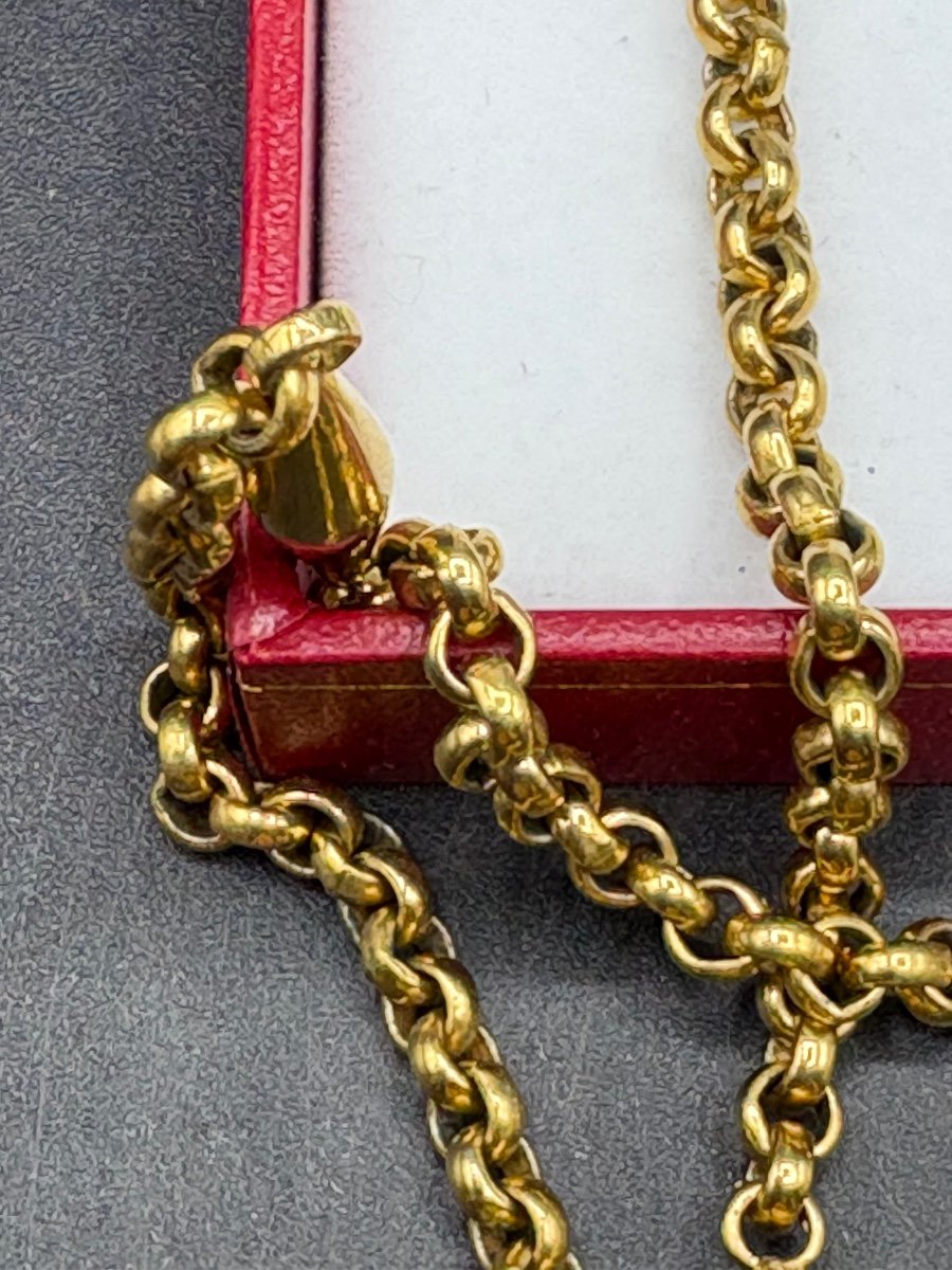 1930s French Gold Plated Necklace Chain-photo-4