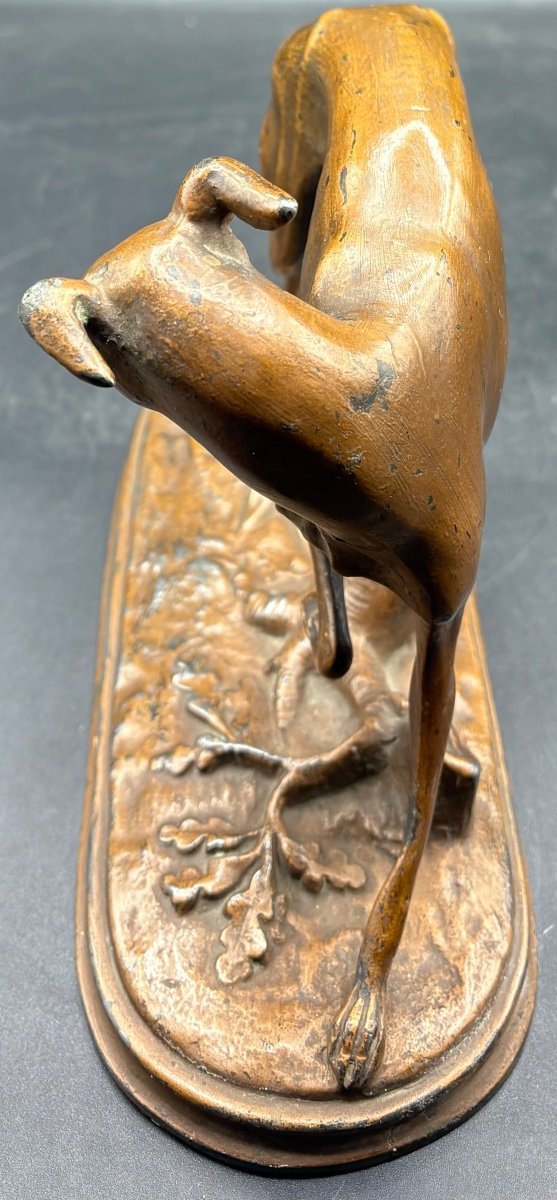 French Patinated Fondu Whippet Subject From The 1920s-photo-2