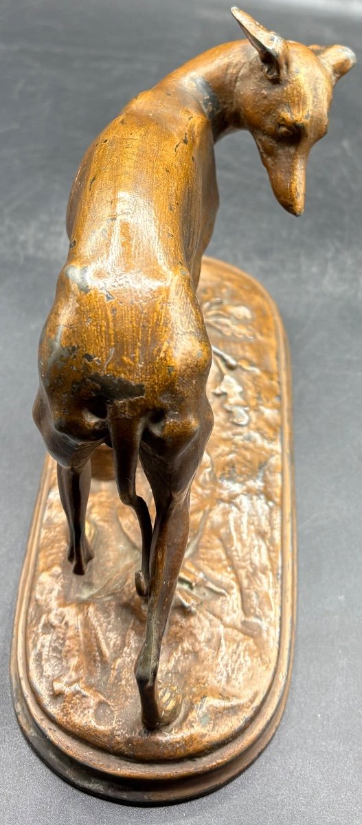 French Patinated Fondu Whippet Subject From The 1920s-photo-4