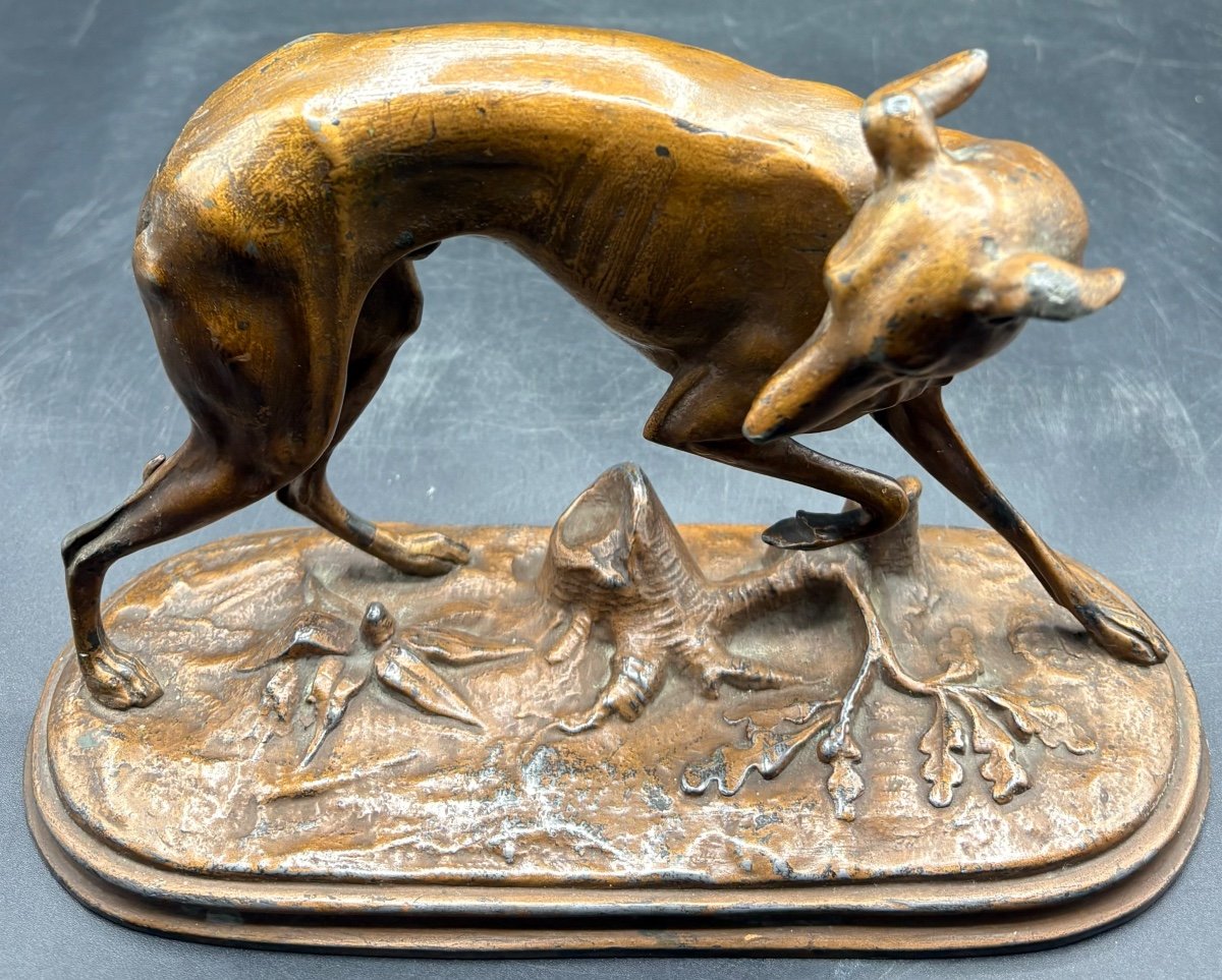 French Patinated Fondu Whippet Subject From The 1920s