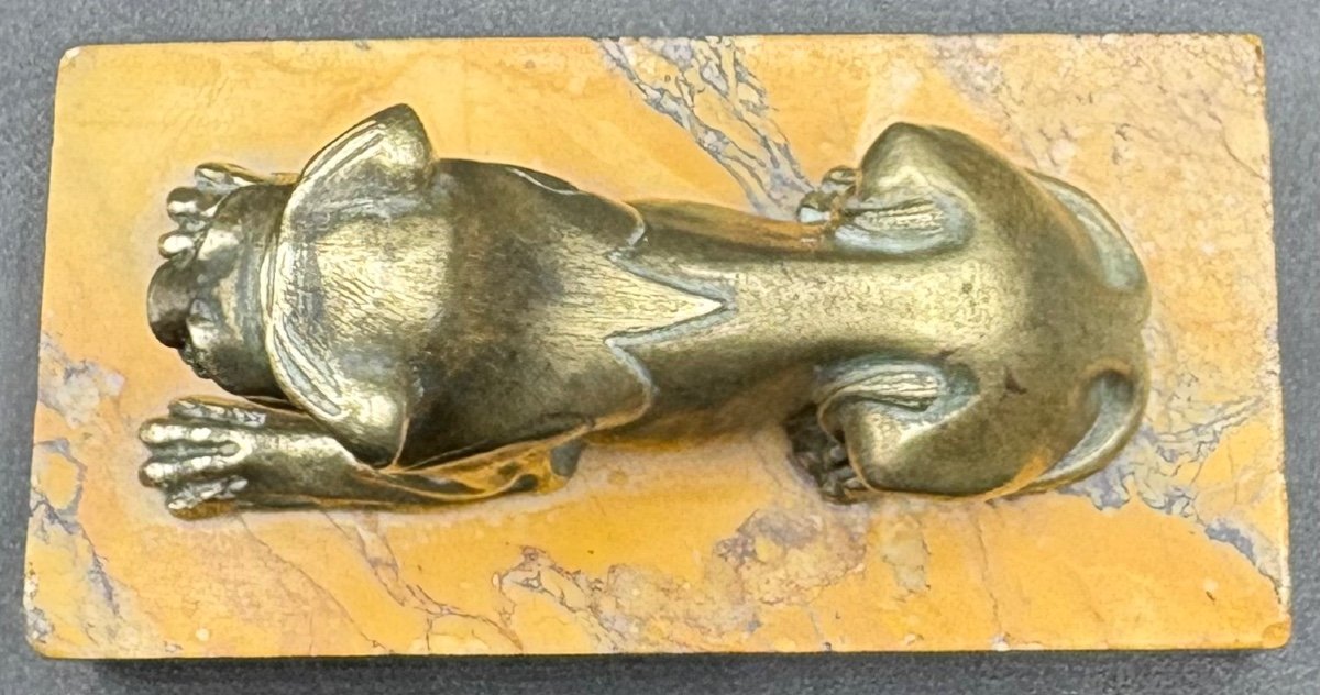 Un Petit Bronze Sphinx Sur Socle De Marbre De La Fin Du XIXème Français…-photo-2