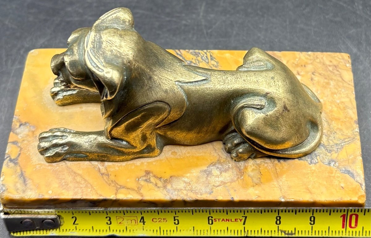 Un Petit Bronze Sphinx Sur Socle De Marbre De La Fin Du XIXème Français…-photo-5