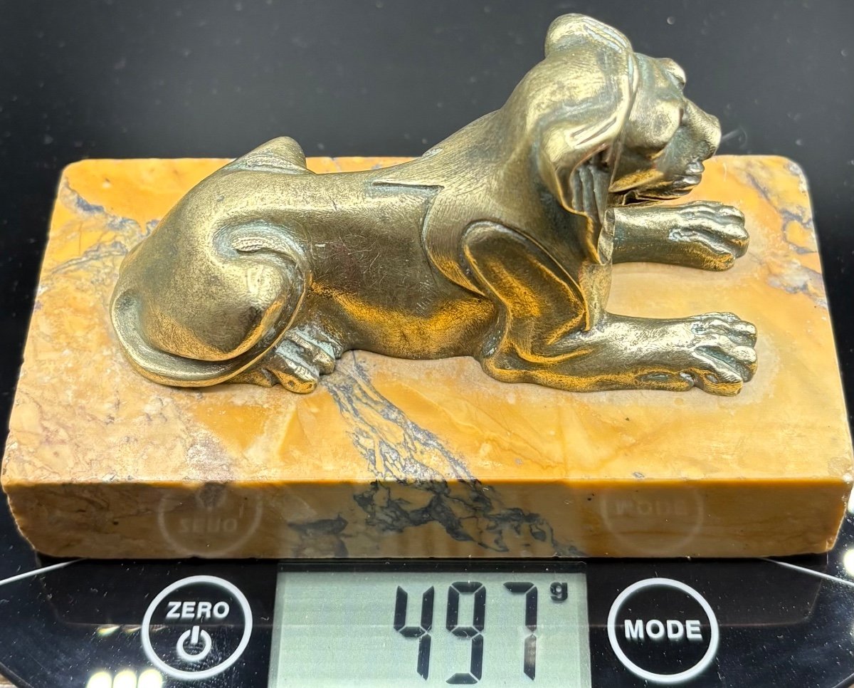 Un Petit Bronze Sphinx Sur Socle De Marbre De La Fin Du XIXème Français…-photo-7