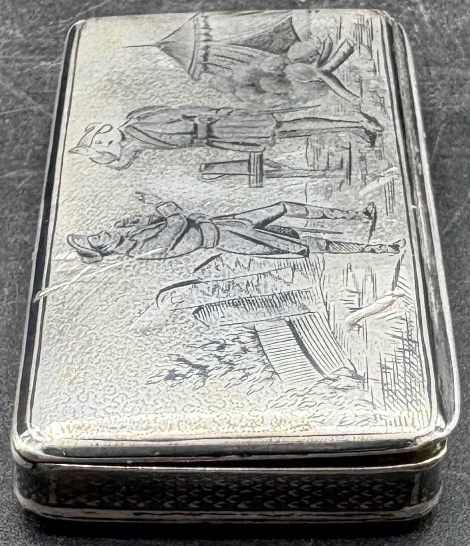 Snuff Box In Solid Silver Nieillé Vermeil From The Early 19th Century Paris-photo-4