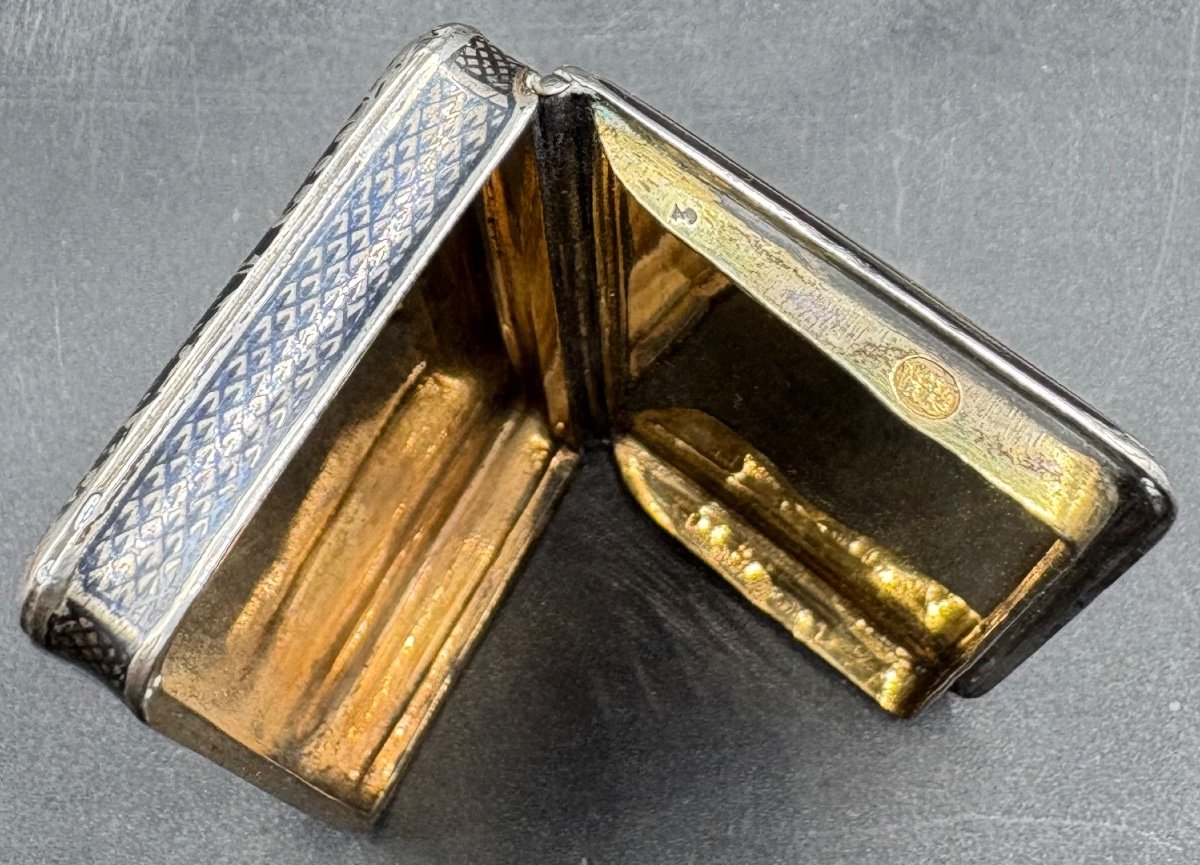 Snuff Box In Solid Silver Nieillé Vermeil From The Early 19th Century Paris-photo-2