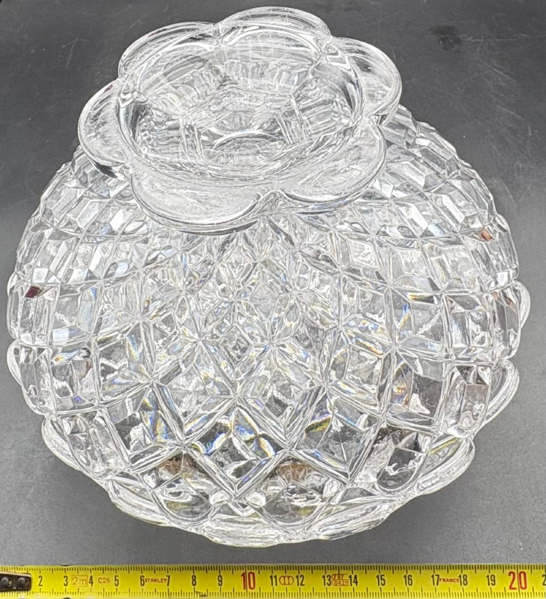 Paire De Coupes En Cristal Soufflé Moulé Baccarat Vers 1930-photo-2