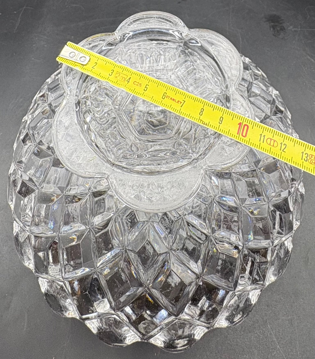 Paire De Coupes En Cristal Soufflé Moulé Baccarat Vers 1930-photo-6