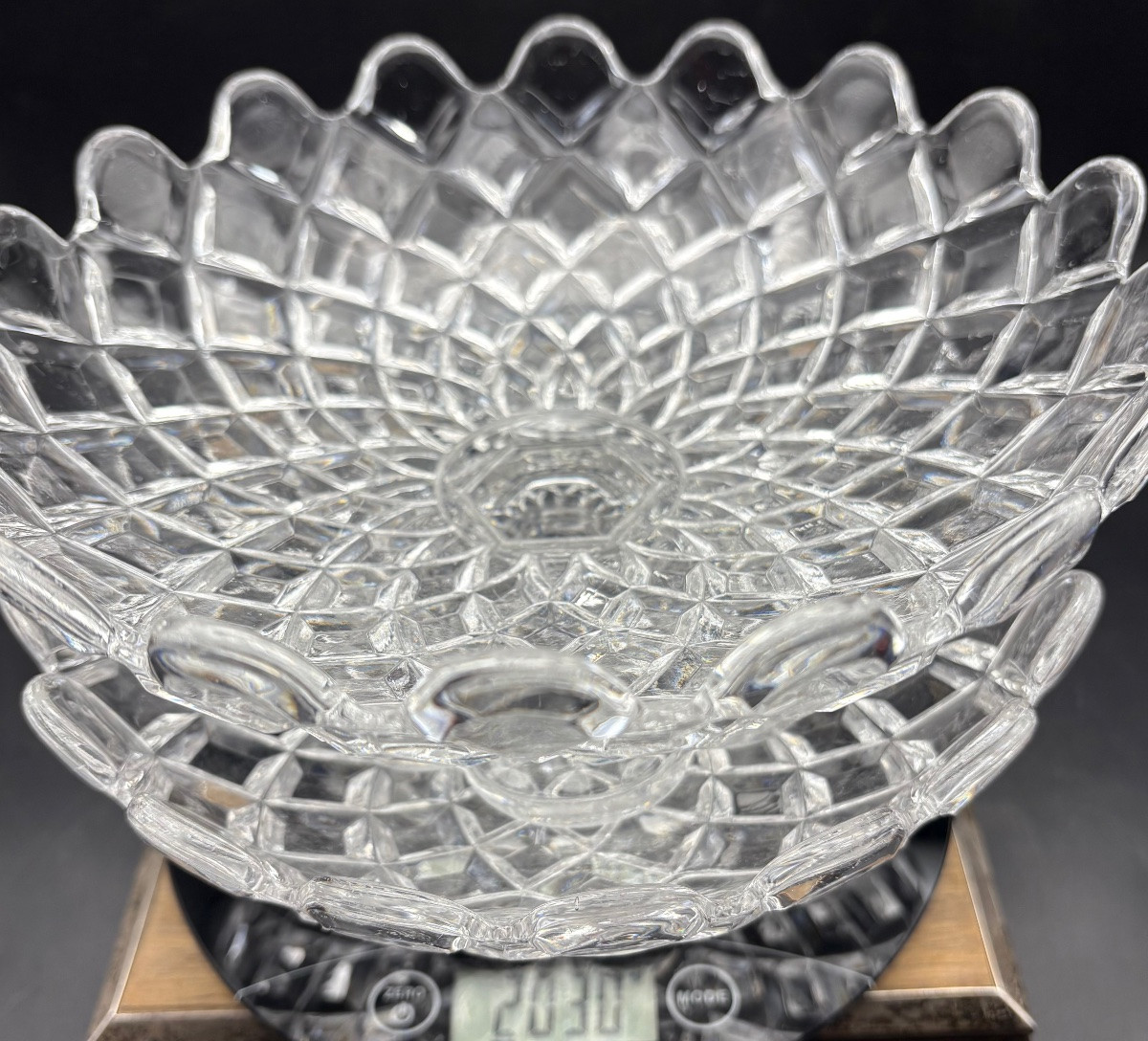 Paire De Coupes En Cristal Soufflé Moulé Baccarat Vers 1930-photo-8