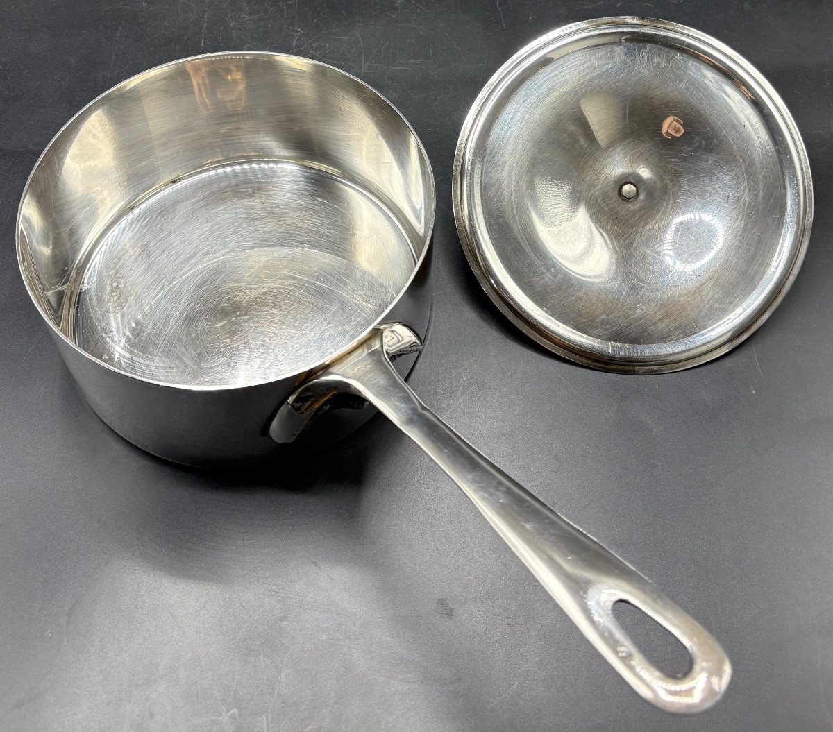 Large Silver Metal Saucepan From The 1950s/60s By Gelb-photo-4