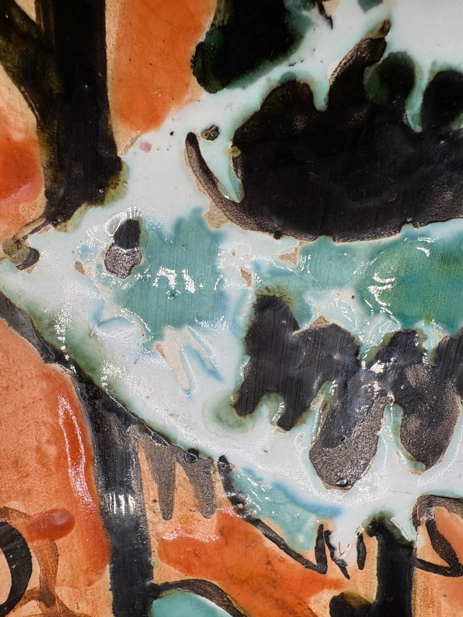 Glazed Terracotta Fish Dish By Mihou Dubinchop 1958-photo-4