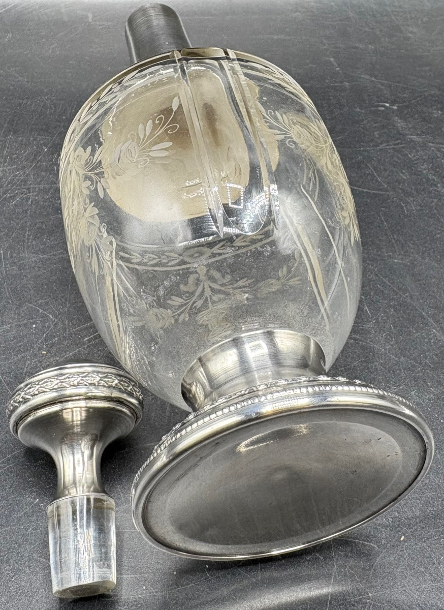 Carafe En Cristal Soufflé Taillé Gravé Saint Louis Et Tirbourg Fin XIXème-photo-3