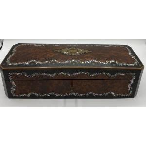 Mahogany Glove Box Inlaid With Mother Of Pearl And Other Nineteenth