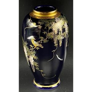 Ovoid Enameled Porcelain Vase From Japan Circa 1920
