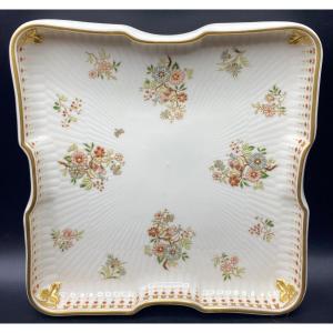 Enamelled Porcelain Tray Painted And Enhanced With Gold XIXth By Cr Patent